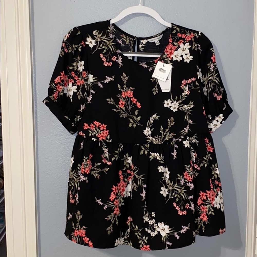 black floral top